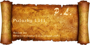 Pulszky Lili névjegykártya